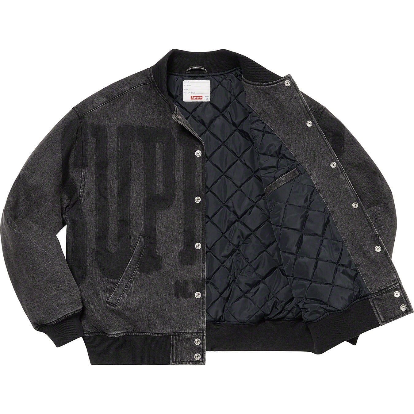 Washed Knockout Denim Varsity Jacket view 17